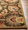 Brown Floral Wool 8 ft x 10 ft Hand tufted Carpet