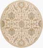 Brown Floral Wool Round Hand Tufted Carpet