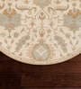 Brown Floral Wool Round Hand Tufted Carpet