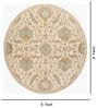 Brown Floral Wool Round Hand Tufted Carpet