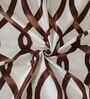 Brown Floral Polyester 5Ft Semisheer Eyelet Window Curtains (Set Of 2)