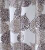 Brown Floral Polyester 5Ft Semisheer Eyelet Window Curtains (Set Of 2)