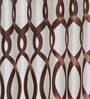 Brown Floral Polyester 5Ft Semisheer Eyelet Window Curtains (Set Of 2)