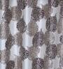 Brown Floral Polyester 5Ft Semisheer Eyelet Window Curtains (Set Of 2)