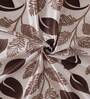 Brown Floral Polyester 7Ft Semisheer Eyelet Door Curtains (Set Of 2)
