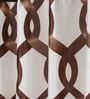 Brown Floral Polyester 7Ft Semisheer Eyelet Door Curtains (Set Of 2)