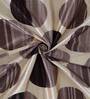 Brown Floral Polyester 7Ft Semisheer Eyelet Door Curtains (Set Of 2)
