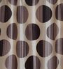 Brown Floral Polyester 7Ft Semisheer Eyelet Door Curtains (Set Of 2)