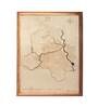 Brown Framed Laser Engraved & Hand Crafted 2D Delhi Wooden Map