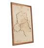 Brown Framed Laser Engraved & Hand Crafted 2D Delhi Wooden Map