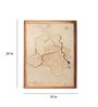Brown Framed Laser Engraved & Hand Crafted 2D Delhi Wooden Map