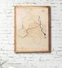 Brown Framed Laser Engraved & Hand Crafted 2D Delhi Wooden Map