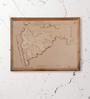 Brown Framed Laser Engraved & Hand Crafted Multi-layered 3D Maharashtra Wooden Map