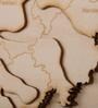 Brown Framed Laser Engraved & Hand Crafted Multi-layered 3D Maharashtra Wooden Map
