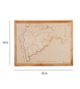 Brown Framed Laser Engraved & Hand Crafted Multi-layered 3D Maharashtra Wooden Map