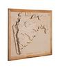 Brown Framed Laser Engraved & Hand Crafted Multi-layered 3D Maharashtra Wooden Map