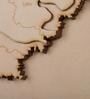 Brown Framed Laser Engraved & Hand Crafted Multi-layered 3D Maharashtra Wooden Map