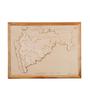 Brown Framed Laser Engraved & Hand Crafted Multi-layered 3D Maharashtra Wooden Map