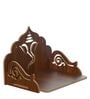 Brown Ganesha Design Laminated Wood Pooja Shelf