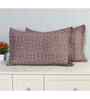 Brown Geometric 144 TC Microfiber King Sized Bedsheet Bedsheet 2 Pillow Heaven Collection
