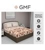 Brown Geometric 180 TC Cotton King Sized Bed Sheets with 2 Pillow Covers