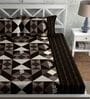 Brown Geometric 180 TC Microfiber Queen Sized Bed Sheets with 2 Pillow Covers