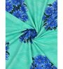 Green Floral 200 TC Cotton Double Queen Sized Bedsheet With 2 Pillow Covers