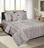 Brown Geometric 210 TC Cotton (Set of 4) Double Bed Bedding Sets