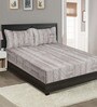 Brown Geometric 210 TC Cotton (Set of 4) Double Bed Bedding Sets