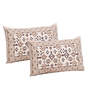 Brown Traditional 210 TC Cotton King Sized Bed Sheets with 2 Pillow Covers
