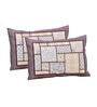 Brown Geometric 210 TC Cotton King Sized Bed Sheets with 2 Pillow Covers