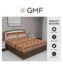 Brown Geometric 210 TC Cotton King Sized Bed Sheets with 2 Pillow Covers