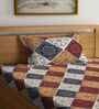 Brown Geometric 210 TC Cotton Single Bed Sheet With 1 Pillow Cover
