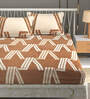 Brown Geometric 280 TC Microfibre King Bedsheet 2 Pillow Covers