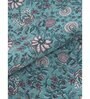 Green Floral 300 TC Cotton Double King Sized Bedsheet With 2 Pillow Covers