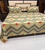 Green Geometric 400 TC 100% Cotton King Sized Bed Sheets with 2 Pillow Covers