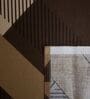 Brown Geometric 400 TC Cotton Double Queen Size Bedsheet With 2 Pillow Covers