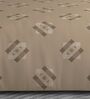 Brown Geometric 600TC Cotton Super King Sized Double Bedsheet with 2 Embroidery Pillow Covers