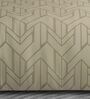 Brown Geometric 600TC Cotton Super King Sized Double Bedsheet with 2 Embroidery Pillow Covers