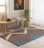Brown Geometric Hand Woven 6 Ft X 4 Ft  Dhurrie