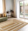 Brown Geometric Jute 9 Ft X 6 Ft Hand Woven Dhurrie