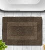 Brown Geometric Microfibre 24x16 Inches  Bath Mat