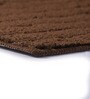 Brown Geometric Microfibre 24x16 Inches AntiSkid Bath Mat