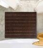 Brown Geometric Microfibre 24x16 Inches AntiSkid Bath Mat