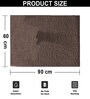 Brown Geometric Microfibre 35x24 Inches  Bath Mat