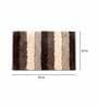 Brown Geometric Microfibre 36x24 Inches AntiSkid Bath Mat