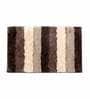 Brown Geometric Microfibre 36x24 Inches AntiSkid Bath Mat