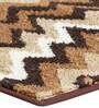 Brown Geometric Polyester AntiSkid Bathmat