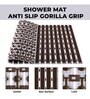 Brown Geometric PVC 28x16 Inches Antiskid Shower Bath Mat