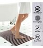 Brown Geometric PVC 28x16 Inches Antiskid Shower Bath Mat